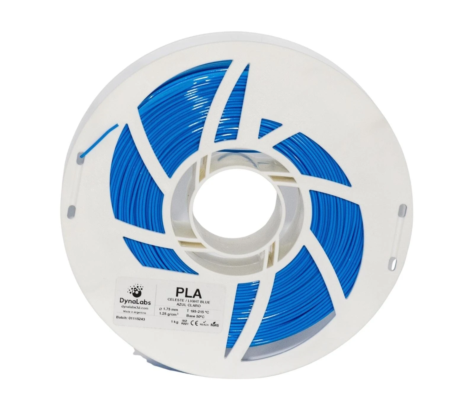Filamento PLA Ingeo - Azul Celeste - Dynalabs - 1.75mm 1kg — 5