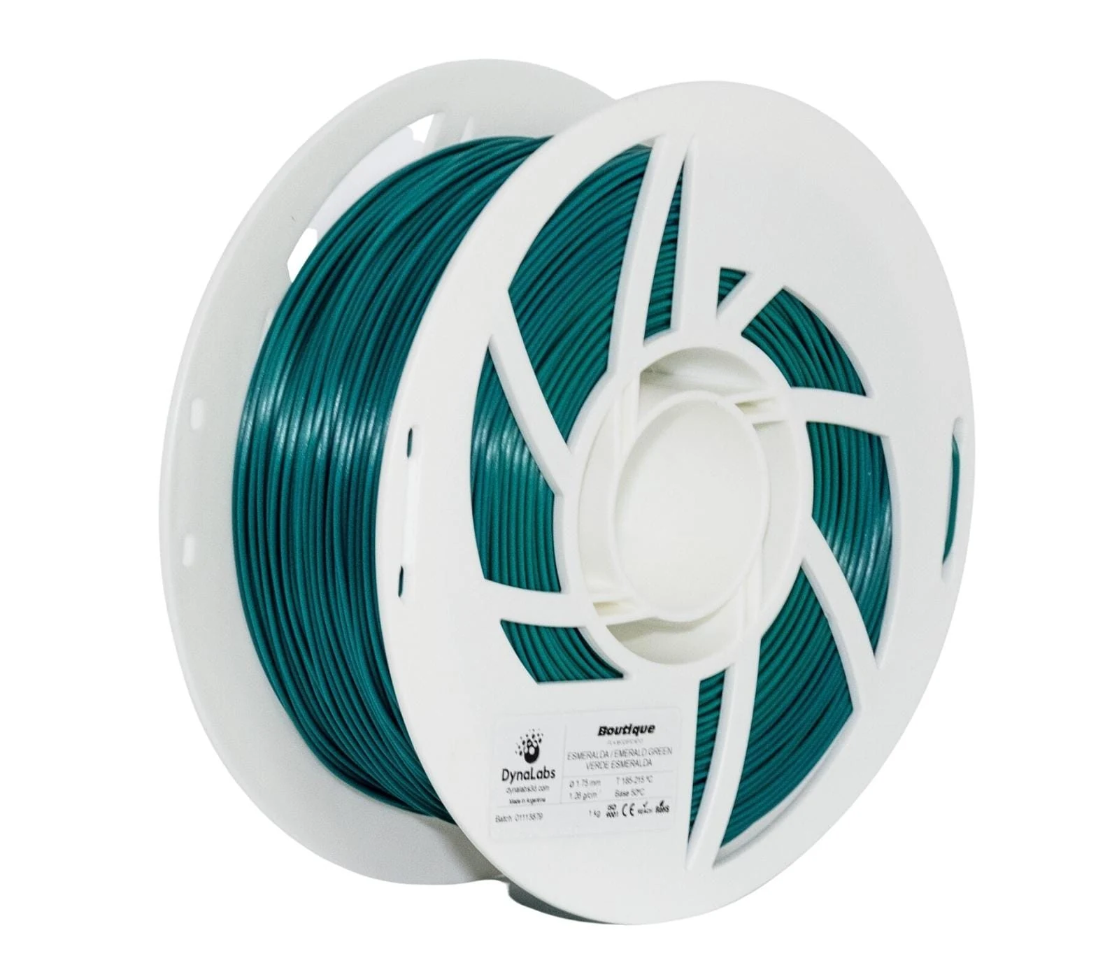 Rolo PLA Boutique - Verde Esmeralda- Dynalabs - 1.75mm - 1kg Alta Performance — 3