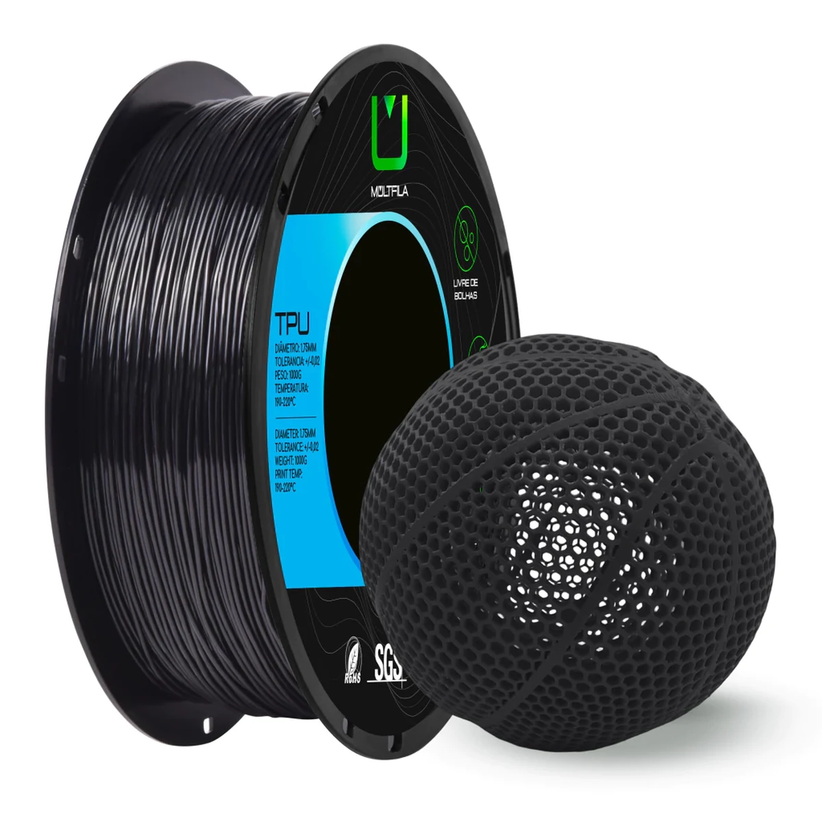Filamento -Tpu - Preto - Multfila 1kg — 3