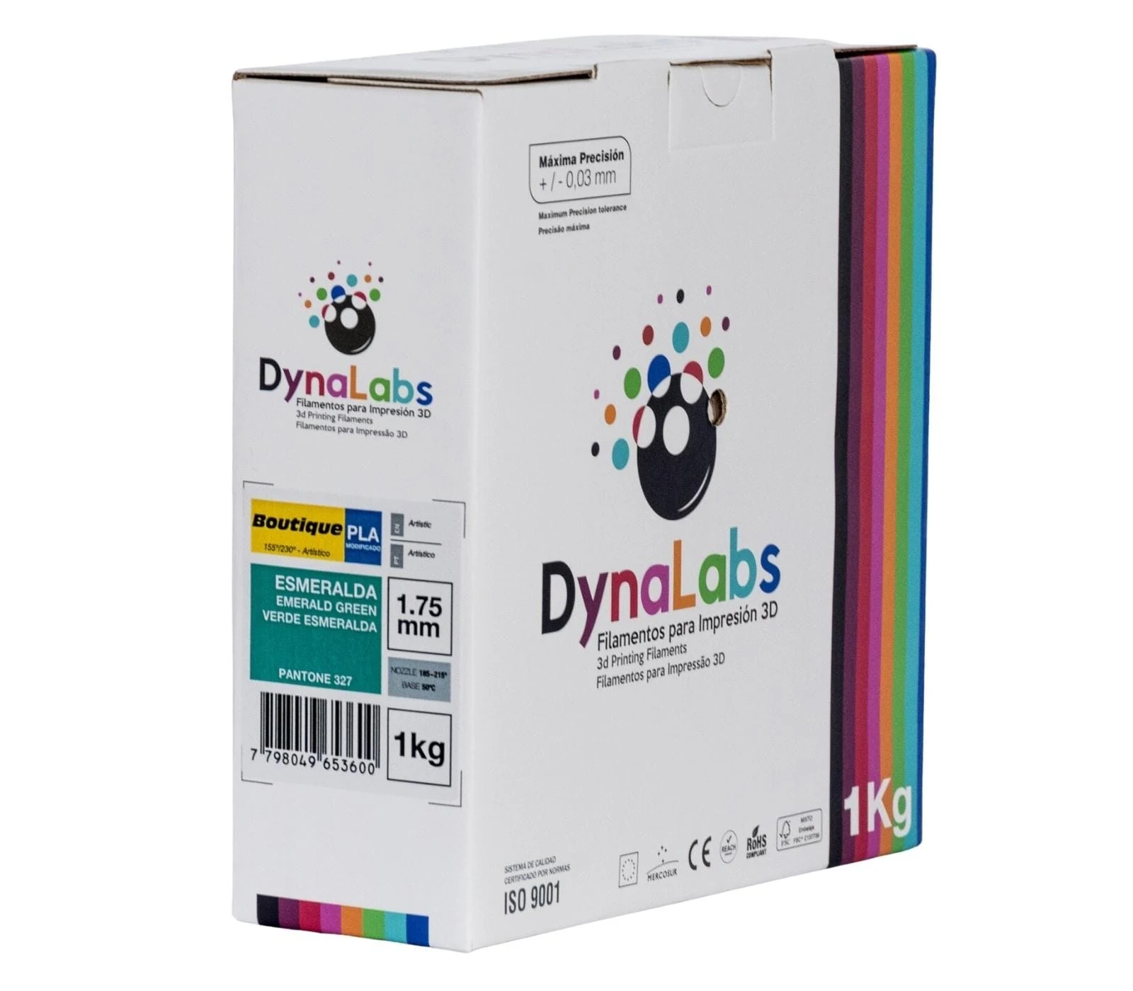 Rolo PLA Boutique - Verde Esmeralda- Dynalabs - 1.75mm - 1kg Alta Performance — 8
