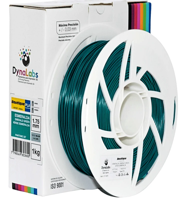 Rolo PLA Boutique - Verde Esmeralda- Dynalabs - 1.75mm - 1kg Alta Performance — 31